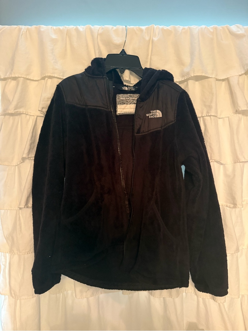 Girls’ Black Fuzzy North Face Jacket